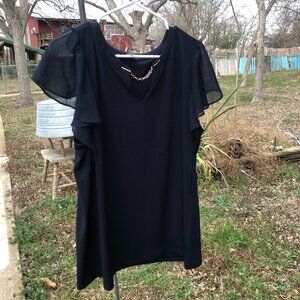 Carmen Marc Valvo Woman Navy Blouse, Size 2X